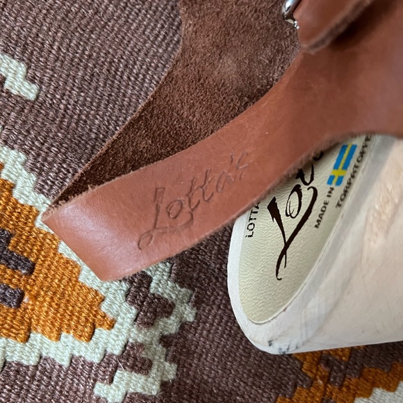Lotta’s Stockholm Swedish Leather Open Toe Sandal Strappy Clogs Tan Brown 38 7.5 - Picture 7 of 11